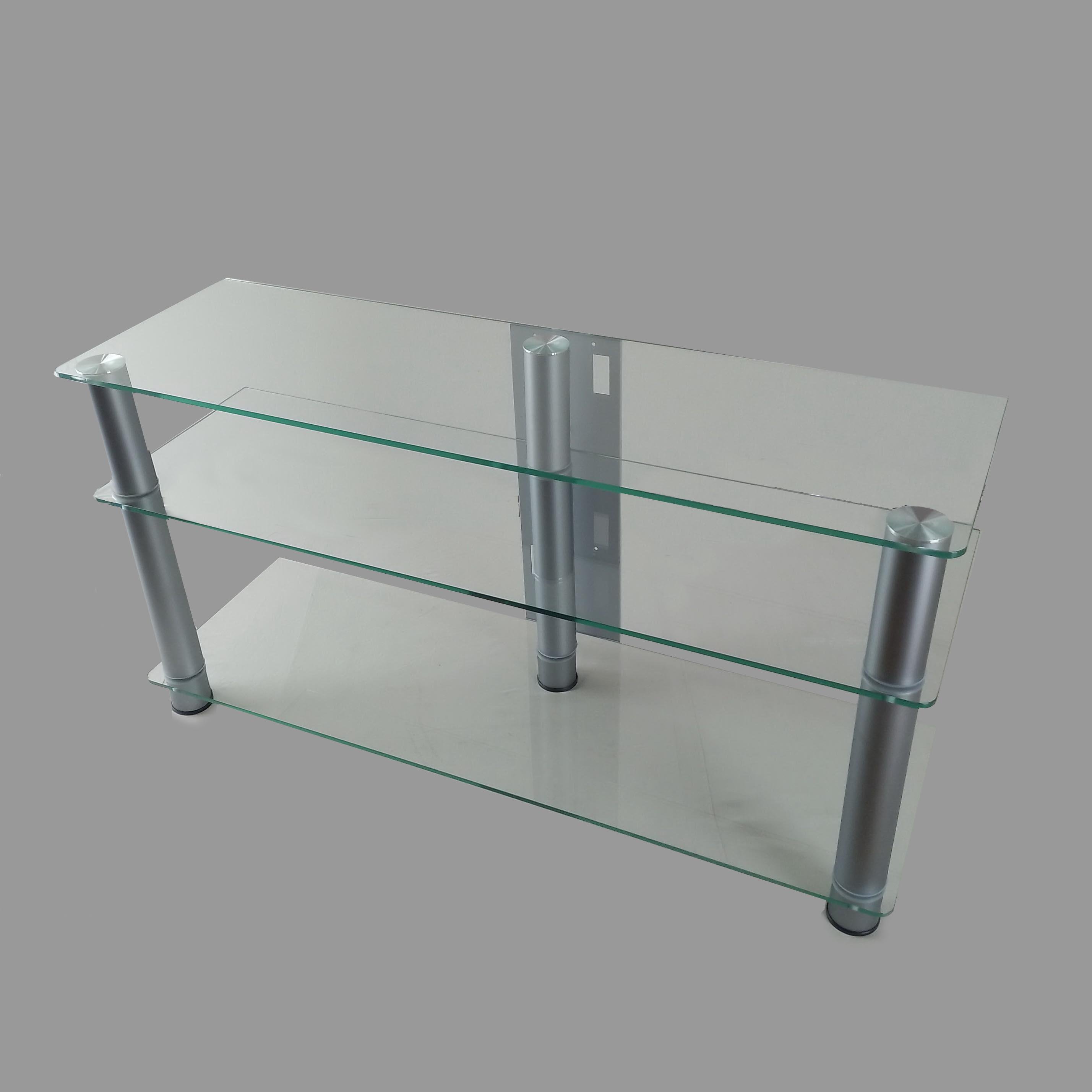 Тумба под телевизор Commus Аскет new clear Alm 20-47" 1100х350х569 мм Прозрачный/Алюминий (633320117) - фото 2 Тумба под телевизор Commus Аскет new clear Alm 20-47" 1100х350х569 мм Прозрачный/Алюминий (633320117) - фото 2