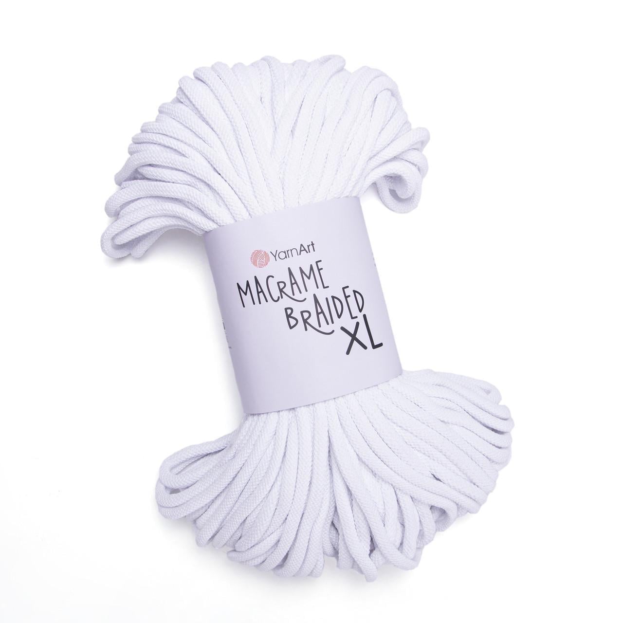 Шнур товстий Macrame Braided XL 10 мм 1000 г Білий №751