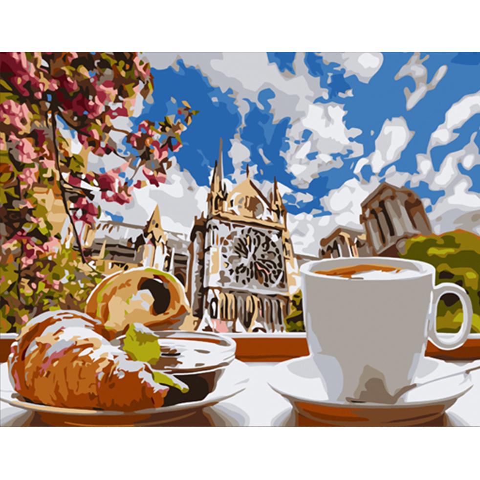 Картина по номерам Strateg Премиум Завтрак в Лондоне 40х50 см (HH091)