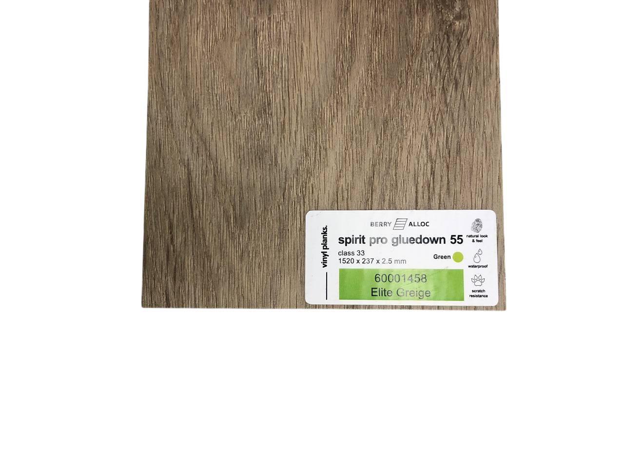 Плитка для підлоги вінілова Berry Alloc SPIRIT PRO 55 GLUEDOWN PLANK ПВХ Elite Greige (22901468)