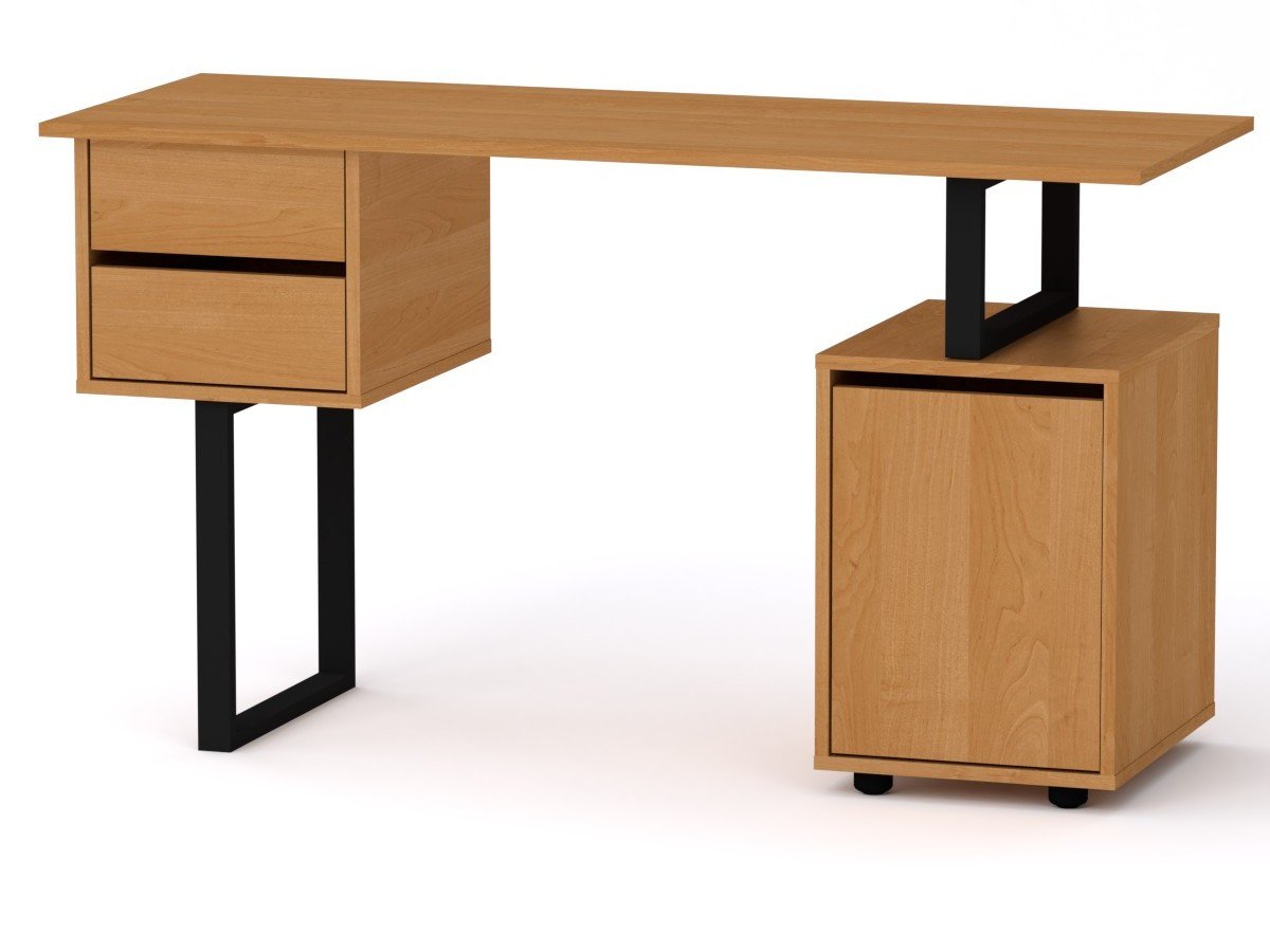 Стіл письмовий Компаніт Лофт 4 130х50х72,8 см Вільха (61851c2ebf788663f50d8685)