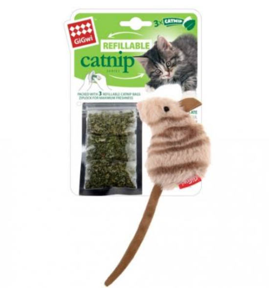 Игрушка для котов GiGwi Catnip Мышка с кошачьей мятой 10 см (00000007713) - фото 1