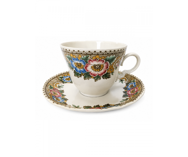 чашка с блюдцем винтажный Villeroy & Boch изысканный и качественный фарфоровый чайный набор в цветочном стиле (123891)