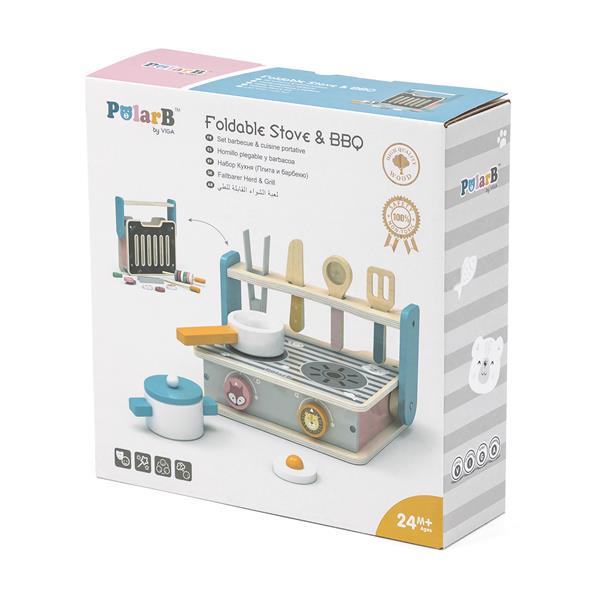 Детская плита Viga Toys PolarB с посудой и грилем (44032) - фото 2 Детская плита Viga Toys PolarB с посудой и грилем (44032) - фото 2