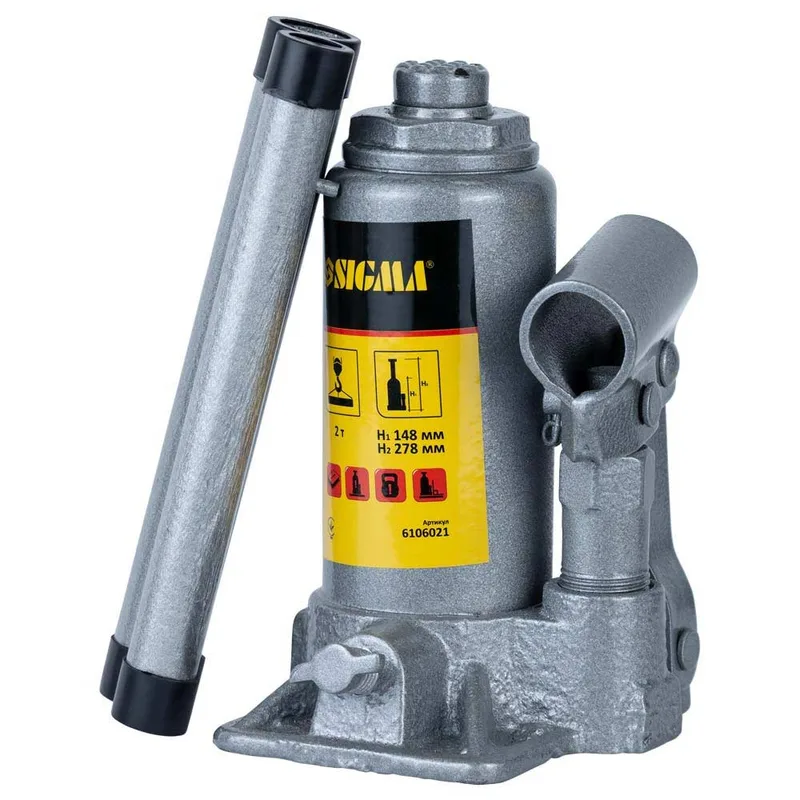 Домкрат гідравлічний Sigma пляшковий 2 т H 148-278 мм (6106021)