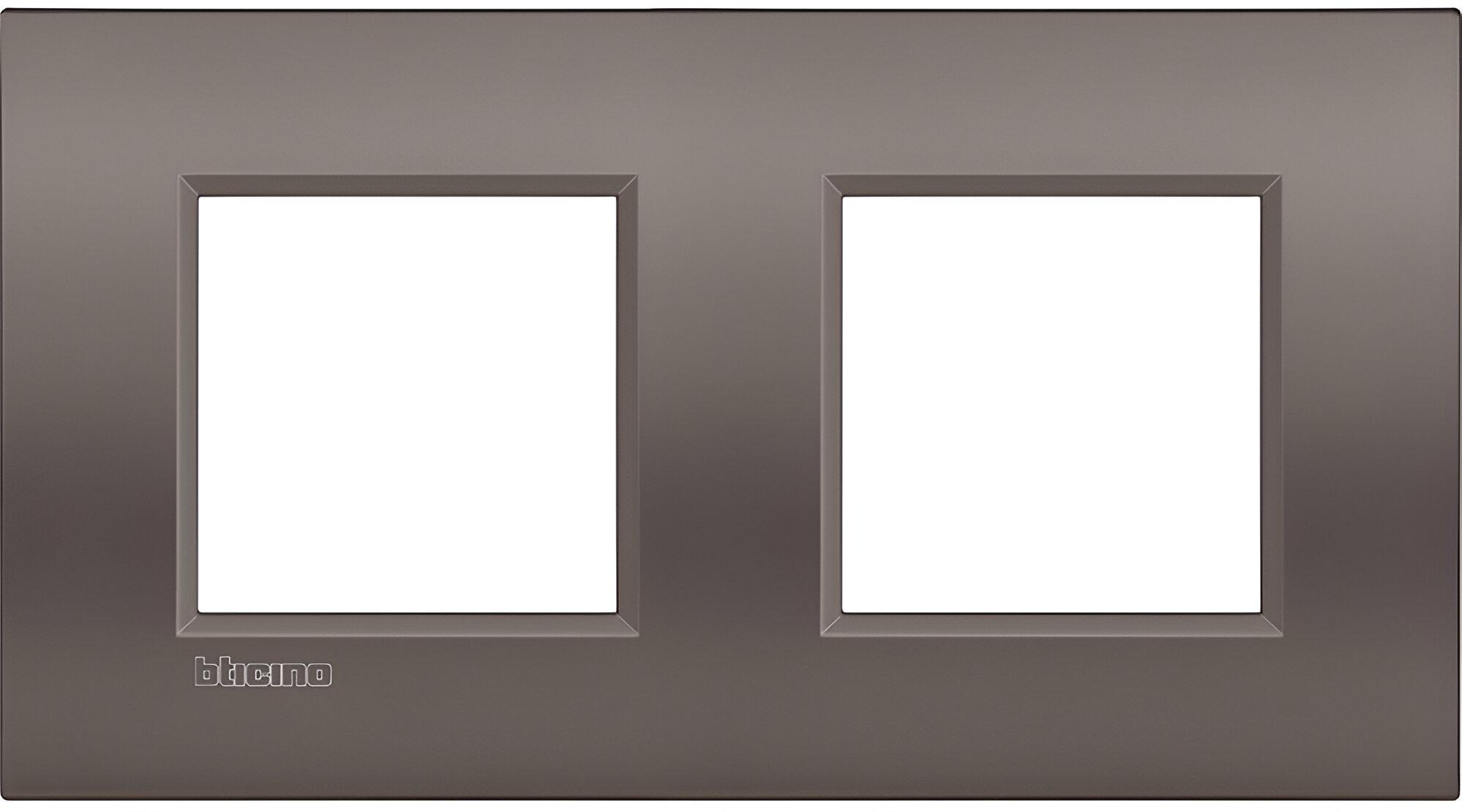 Рамка для розетки BTicino Livinglight Air 2 поста Глиняная