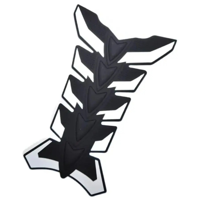 Защитная накладка на бак для мотоцикла Черный с белым