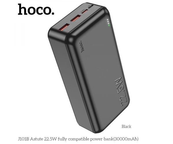 Батарея портативная Hoco J101B Astute 22,5W fully compatible 30000 mAh Black - фото 2 Батарея портативная Hoco J101B Astute 22,5W fully compatible 30000 mAh Black - фото 2