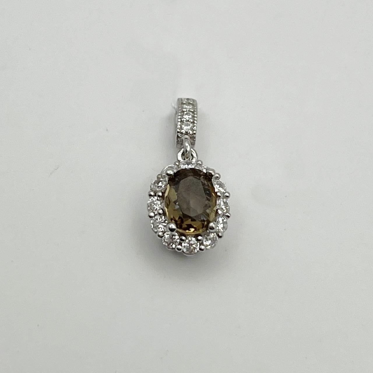 Серебряный кулон с султанитом и кубическим цирконием 1,95 г (2481162577)