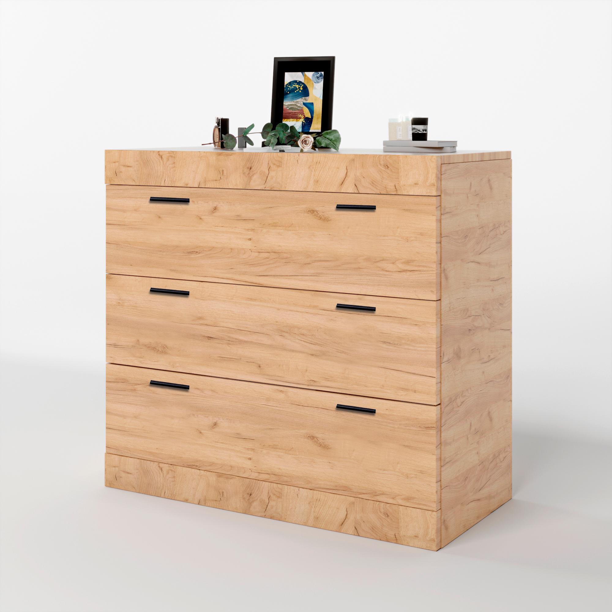 Комод Эверест Соната-1 на 3 ящика 80х38х75 см Дуб Крафт золотой (DTM-2694)