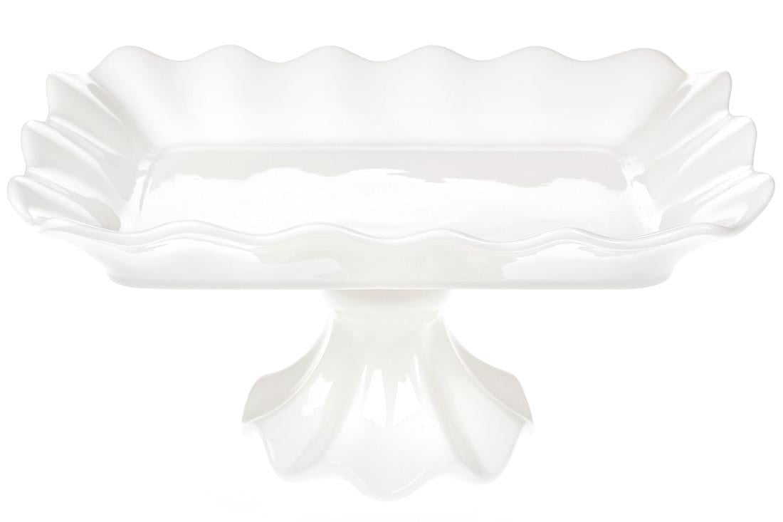 Фруктовница фарфоровая BonaDi Гофре на ножке 30,5 см (988-193)