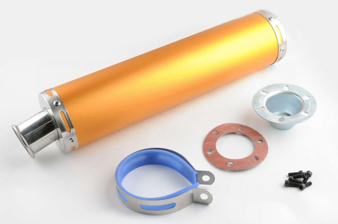 Глушник тюнінг mod:1 420х100 мм/кріплення Ø 78 мм Золотий прямоток (2262529094)