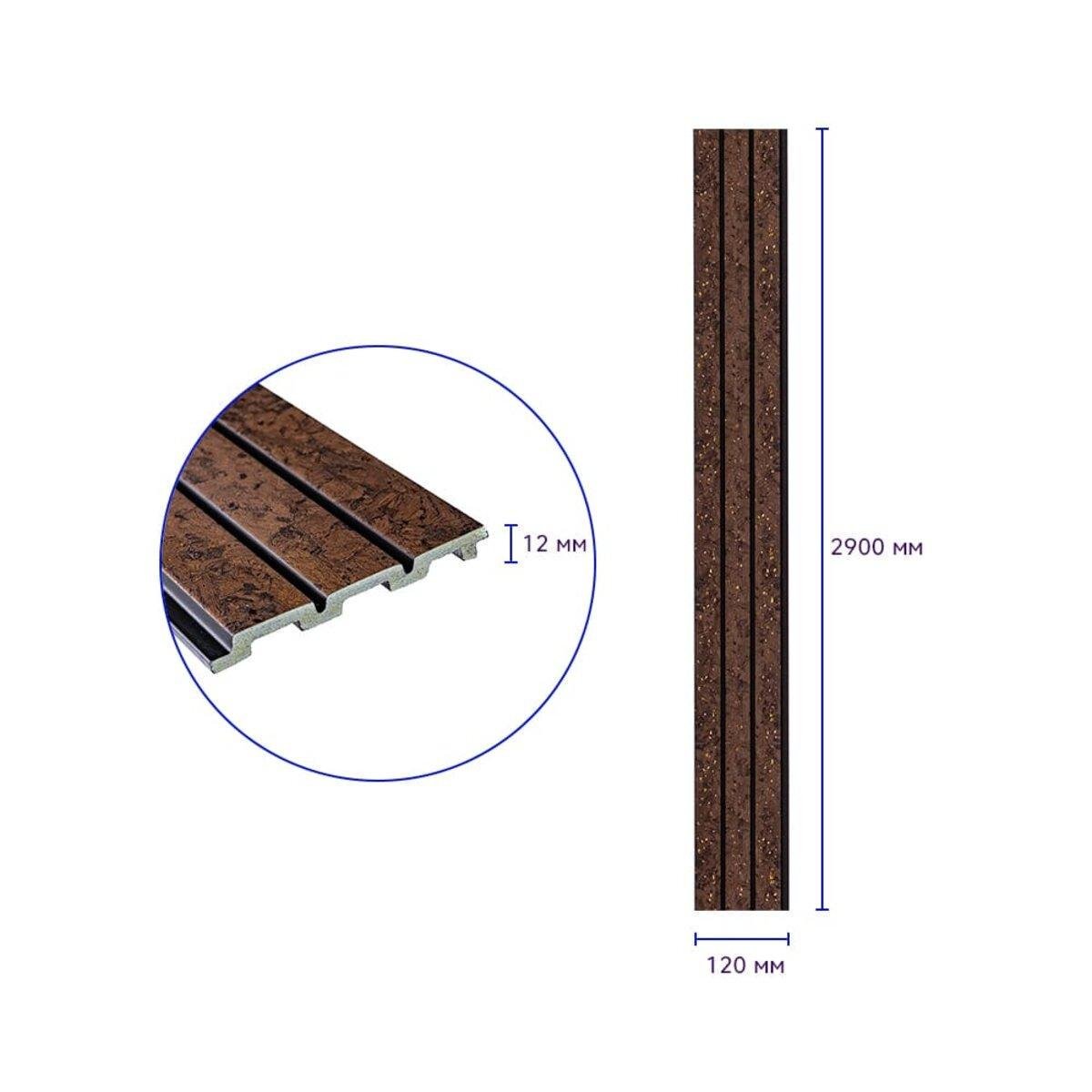 Рельс декоративный PS 2900х120х12 мм Темно-коричневый с золотыми вкраплениями (SW-00001737) - фото 4 Рельс декоративный PS 2900х120х12 мм Темно-коричневый с золотыми вкраплениями (SW-00001737) - фото 4