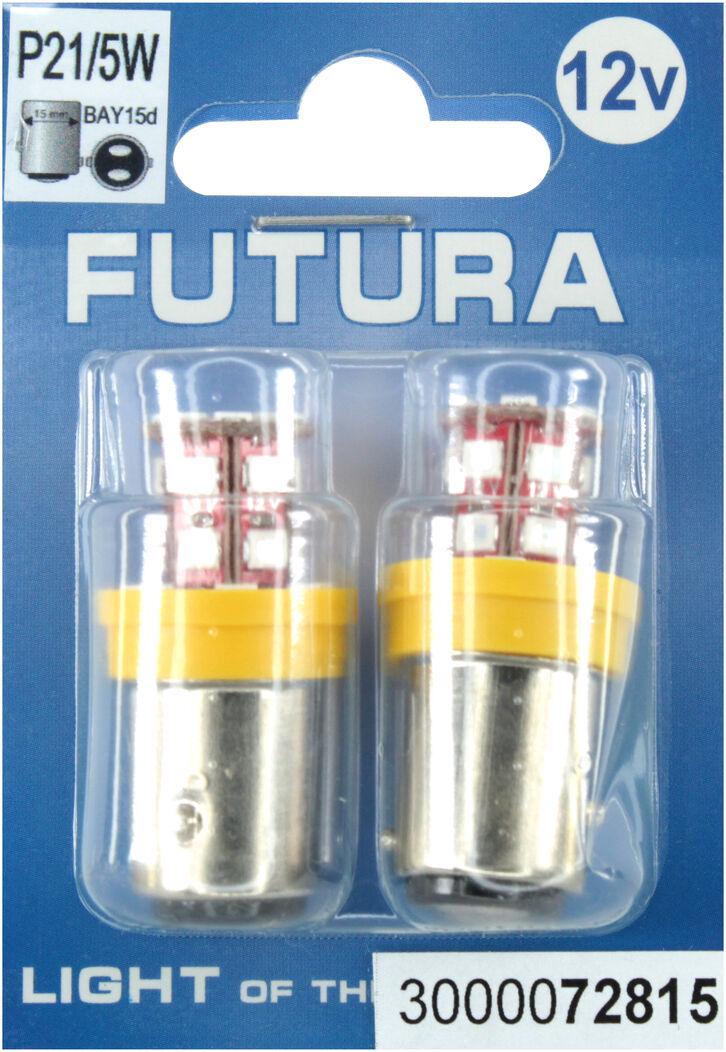 Лампочка FUTURA Груша LED SMD 12V 24 диоды P21/5W BAY15D 2 шт. Желтый (72815)