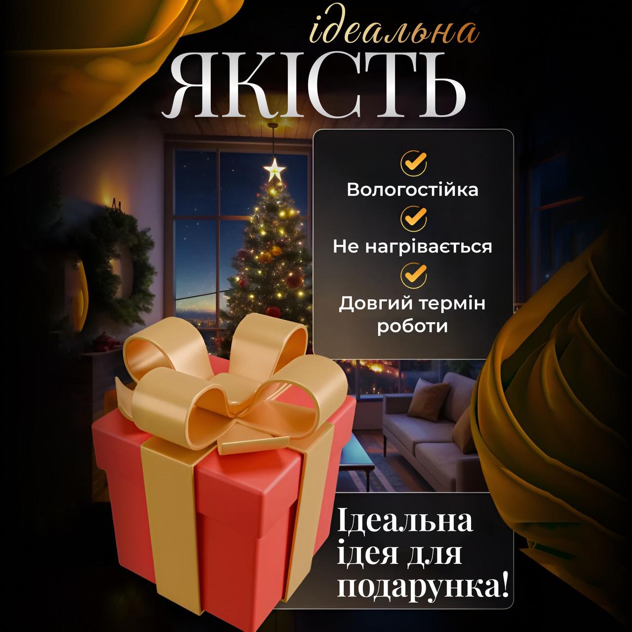 Гирлянда-штора с фигурками Сваровски 6 ламп 3 м Теплый желтый свет (5300) - фото 4 Гирлянда-штора с фигурками Сваровски 6 ламп 3 м Теплый желтый свет (5300) - фото 4