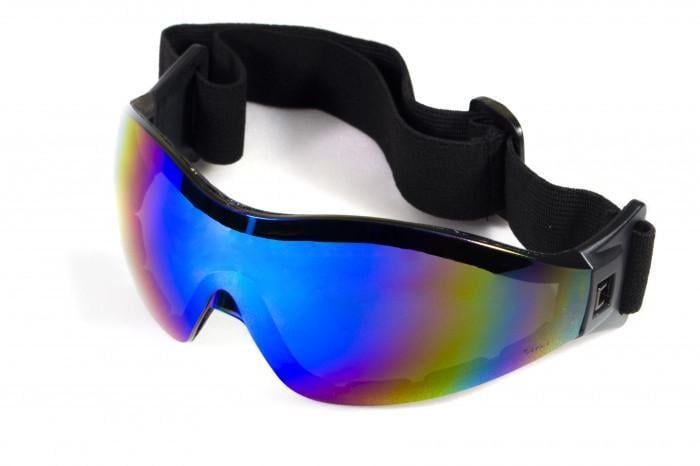 Очки защитные с уплотнителем Global Vision Z-33 G-Tech Anti-Fog зеркальные Синий