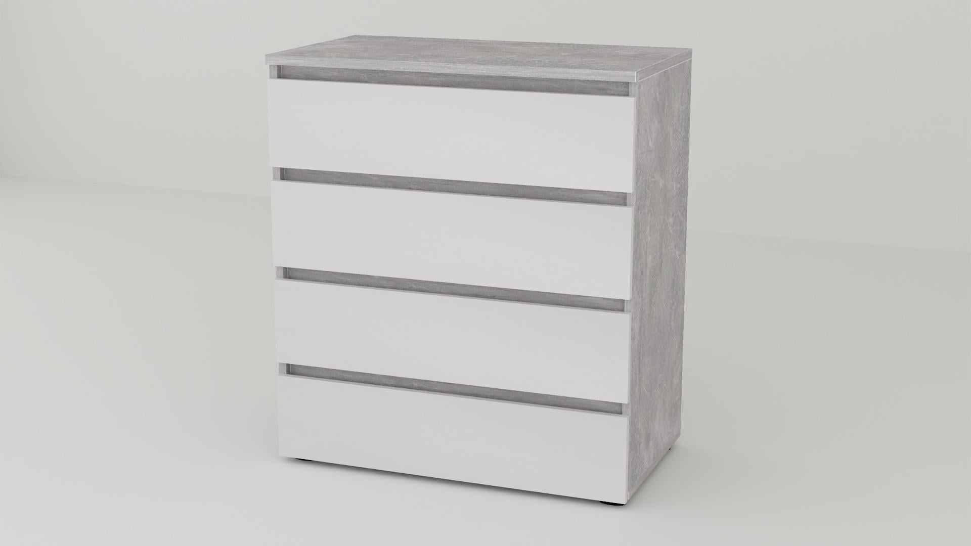 Комод Алекса СН-4/45 80х45х90 см Белый/Индастриал