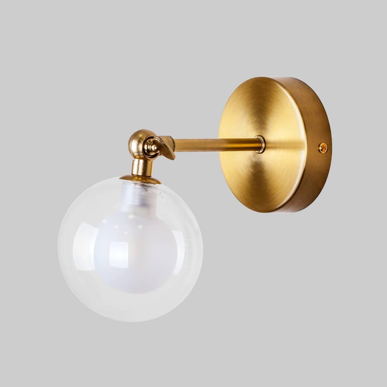 Бра с двойным шаром 10 см (61-W100F-1 BRZ+CLWH)