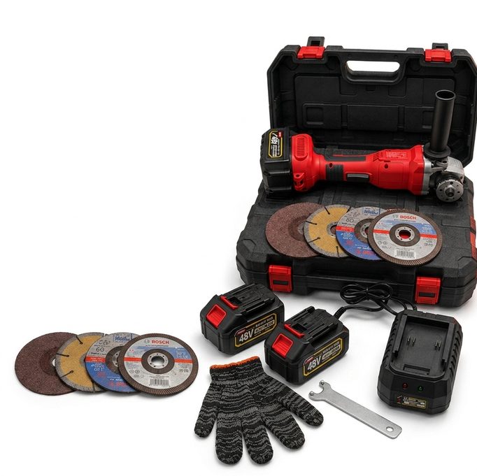 Болгарка аккумуляторная Krafftec Germani GWX 48V-125C Professional 48 В 8 А/час 125 мм 2 АКБ (146)