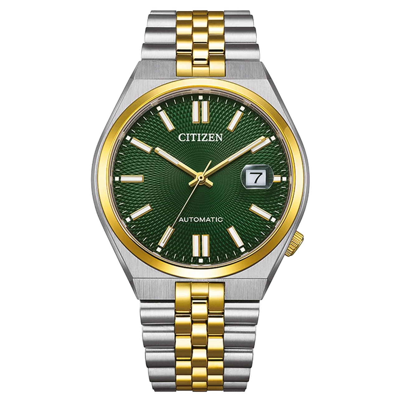 Наручные часы мужские Citizen NK0024-54X механические со стальным корпусом и зеленым циферблатом