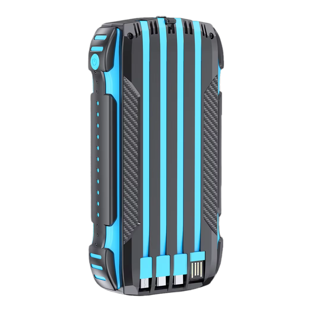 Павербанк на солнечной батарее с кабелями/фонариком/быстрой зарядкой 20000 mAh Blue (Powerbank_16_Blue)