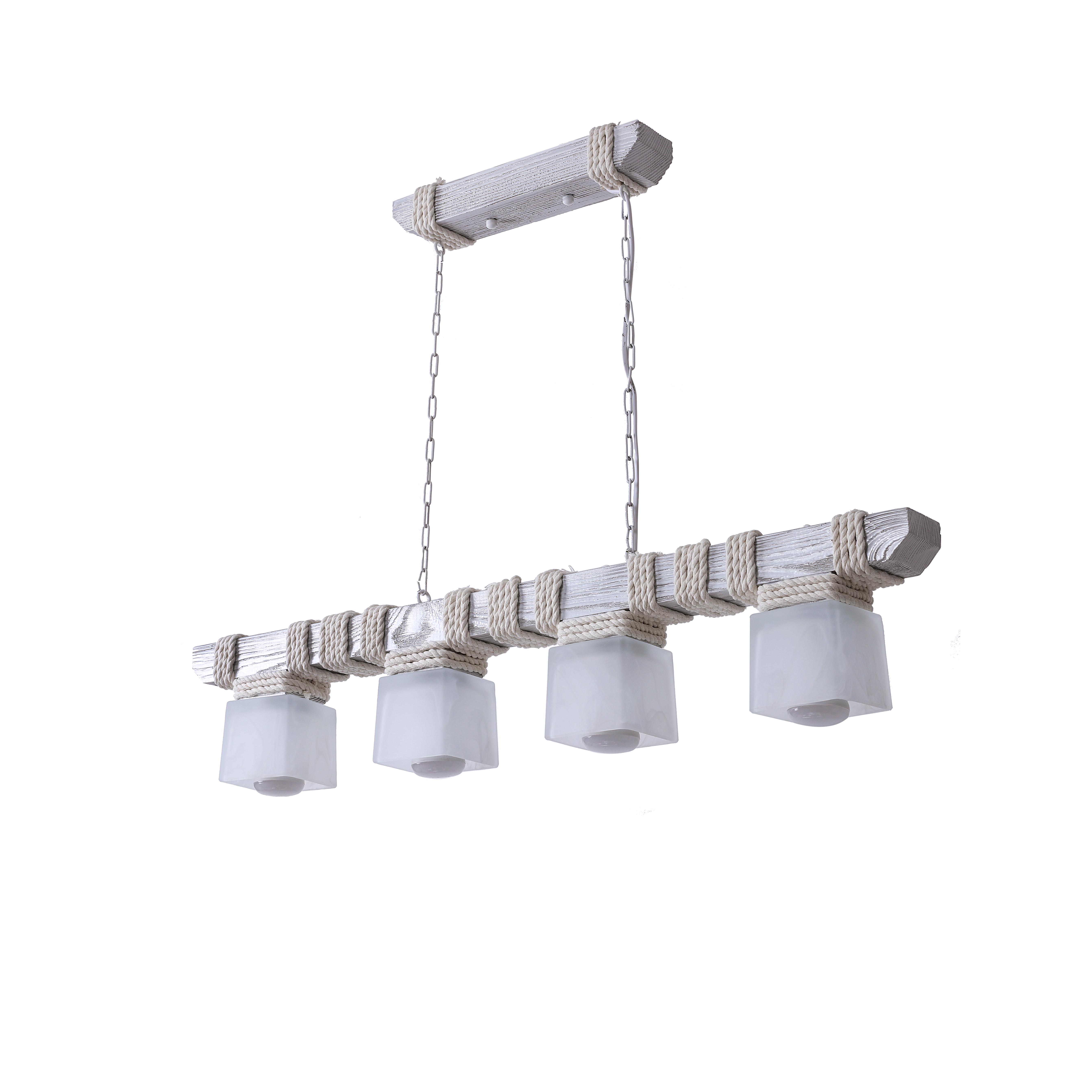 Люстра деревянная Sirius Белое серебро (S7009/4)