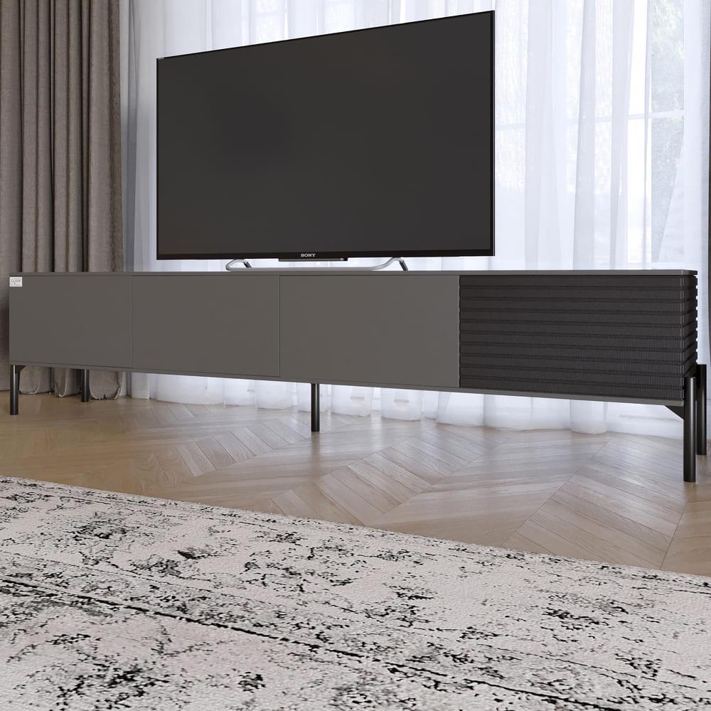 Тумба под телевизор Lion Грей на черных металлических ножках Антрацит/Асфальт (000-000-2442)