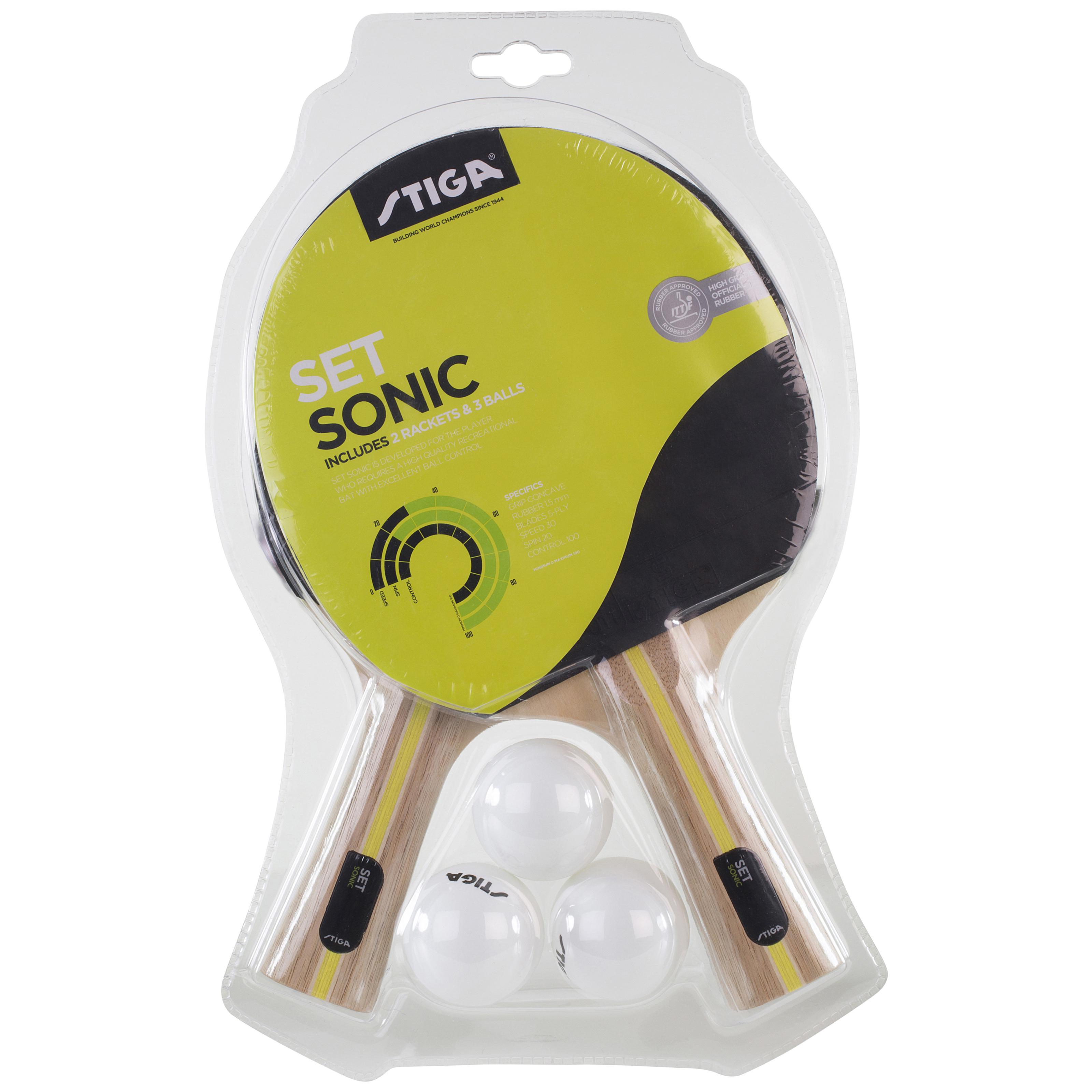 Набор для настольного тенниса Stiga Sonic Hobby 2 Bats 3 Balls (1220-2816-01) - фото 2