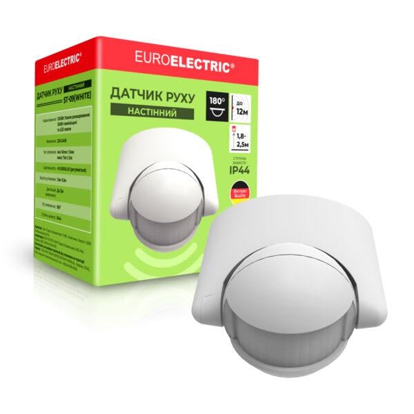 Датчик движения Euroelectric настенный 180° до 12 м IP44 Белый (19009524)