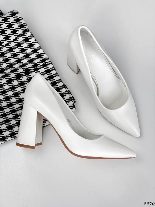 Туфлі жіночі на каблуку весільні Панда р. 36 23 см Білий (2279-36) - фото 5