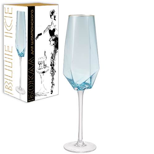 Набор бокалов для шампанского SNT Blue ice 380 мл 4 шт. (7051-06)