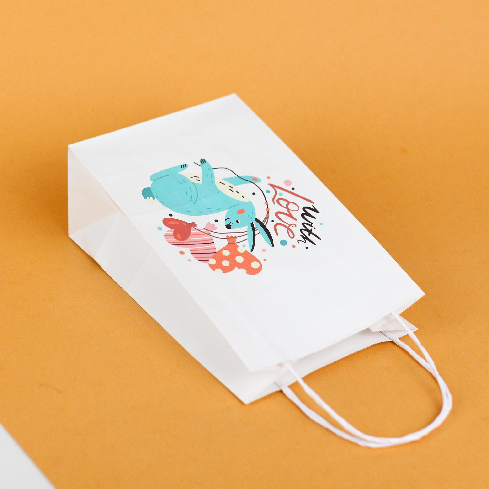 Подарочный пакет ко Дню Влюбленных с кручеными ручками 150х90х240 мм 15 шт. - фото 4