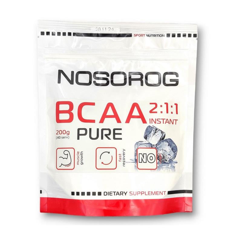 Аминокислоты Nosorog BCAA 2:1:1 200 г Без вкуса