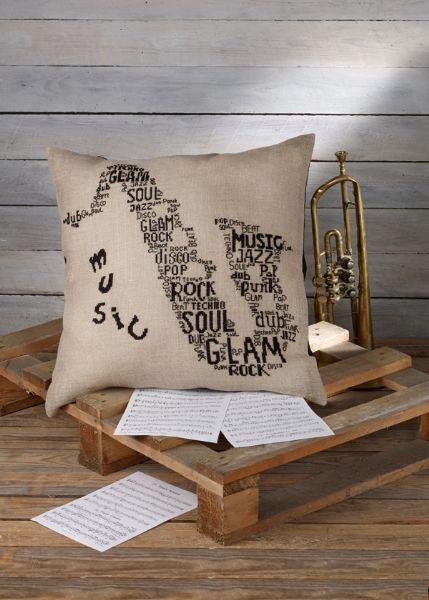 Набор для вышивания крестиком PERMIN 83-6402 Saxophone pillow (23928)
