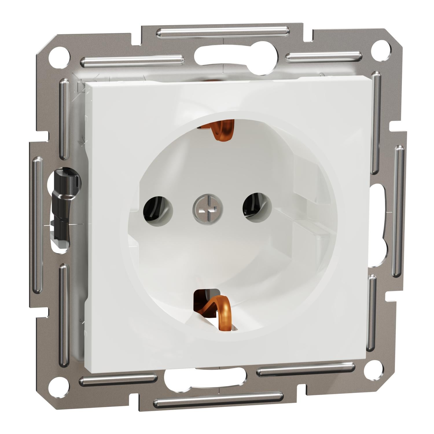 Розетка Schneider Electric Asfora с заземлением без рамки Белый (EPH2970121)