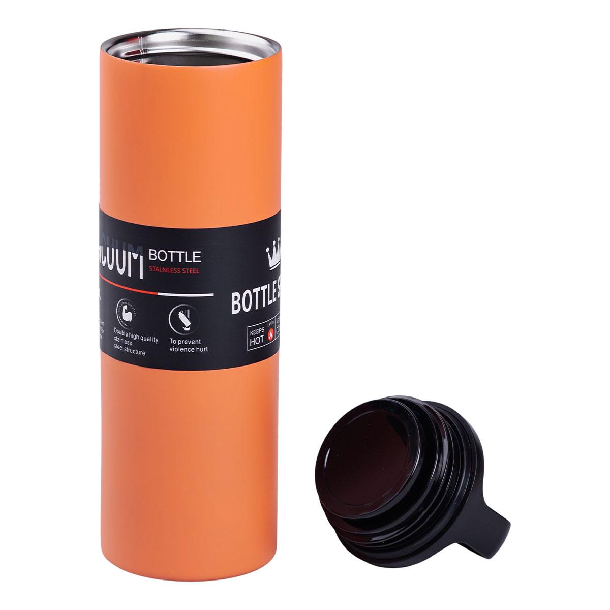 Термос металевий Bottle Sport з ручкою з нержавіючої сталі 0,5 л Оранжевий (3368) - фото 6 Термос металевий Bottle Sport з ручкою з нержавіючої сталі 0,5 л Оранжевий (3368) - фото 6