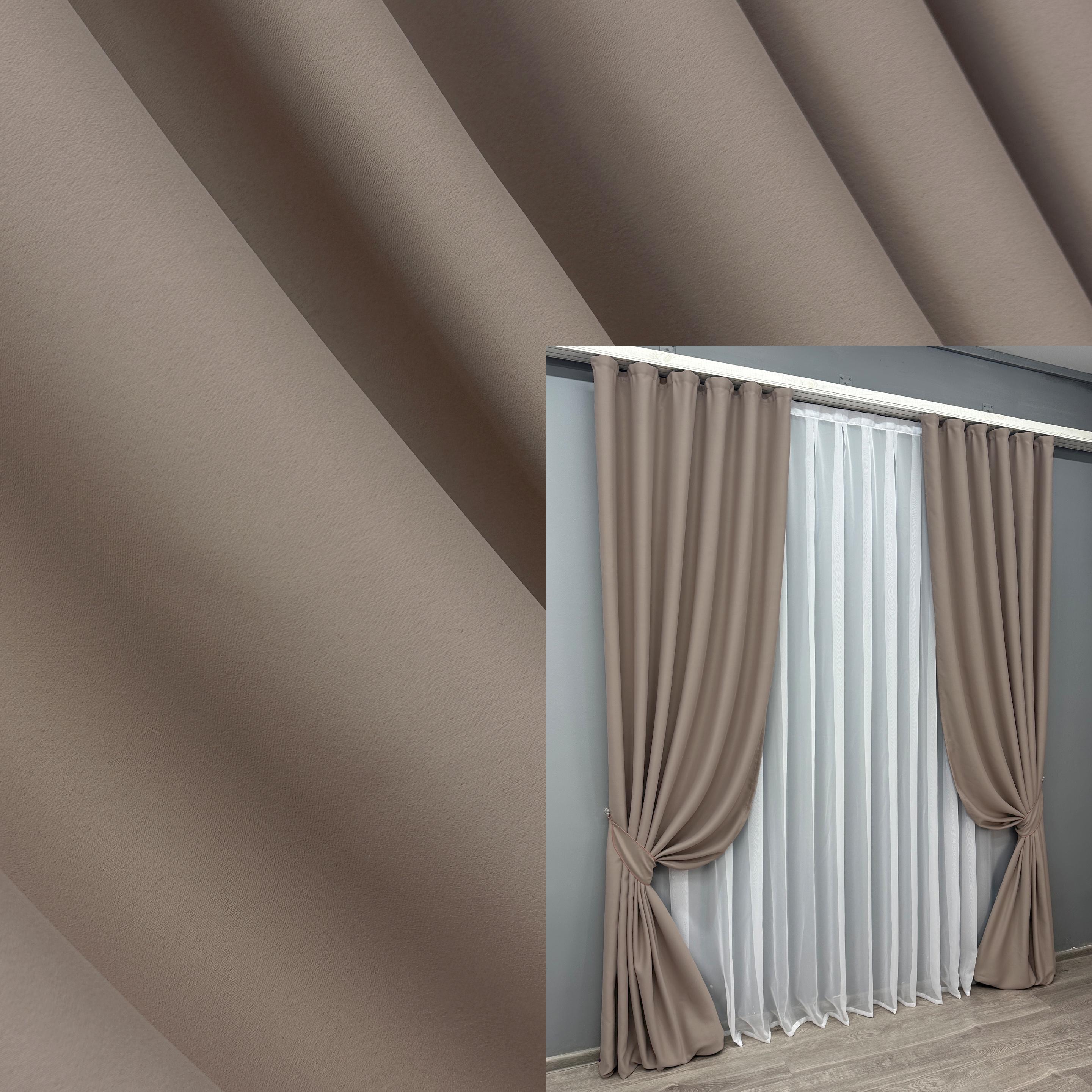 Комплект готовых штор VR-Textil Блэкаут Bagema Rvs №1242ш 150х295 см 2 шт. Какао (33-0624) - фото 5 Комплект готовых штор VR-Textil Блэкаут Bagema Rvs №1242ш 150х295 см 2 шт. Какао (33-0624) - фото 5