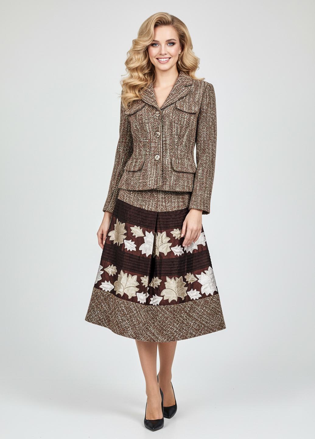 Костюм женский демисезонный с юбкой Tianqi&tianqi LM-01354 р. 42 Терракотовый (17852130)