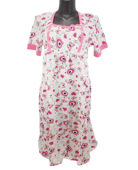 Ночная рубашка женская для кормящих мам Best 01 р. 54 Белый/Розовый (1431211108)