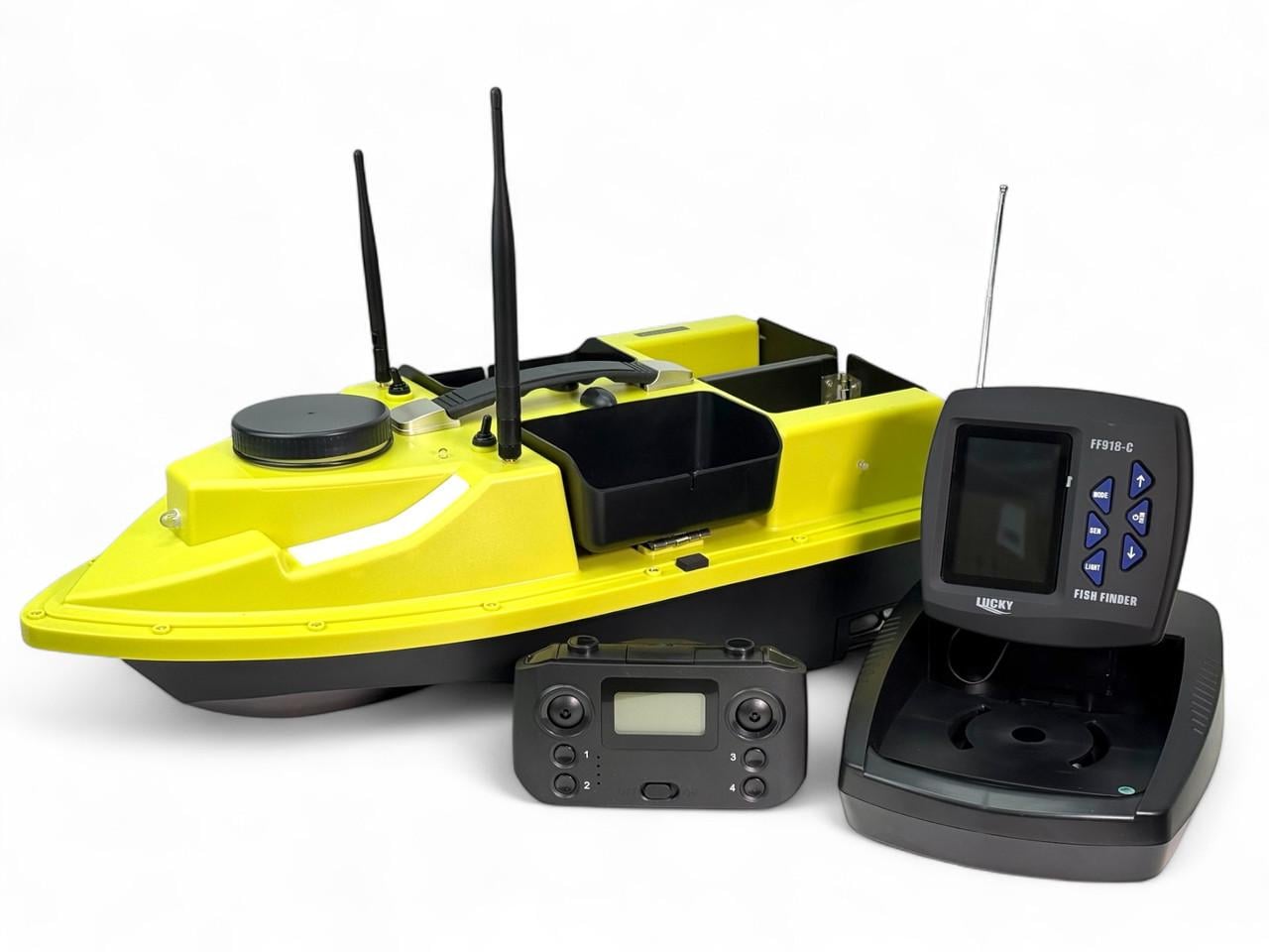 Короповий кораблик Flytec D19 4 бункера GPS автопілот з ехолотом Lucky FF918-C