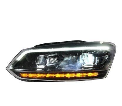 Фары передние GBT для Volkswagen Polo 2010-2017 гг. поликарбонат 2 шт. Черный (150912)