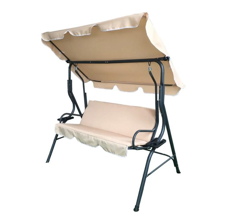 Качели садовые Garden Line с крышей бежевый - фото 2 Качели садовые Garden Line с крышей бежевый - фото 2