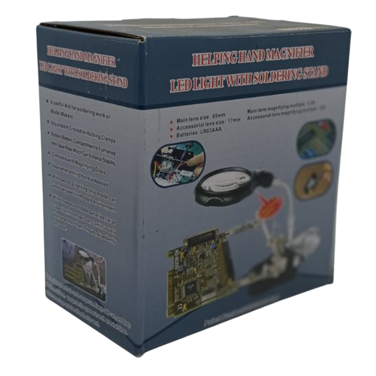 Держатель Третья рука MG14-0170 с лупой 65/17 мм 3,5Х/12Х 2LED с подсветкой Black/Silver/Gold (160424) - фото 6 Держатель Третья рука MG14-0170 с лупой 65/17 мм 3,5Х/12Х 2LED с подсветкой Black/Silver/Gold (160424) - фото 6