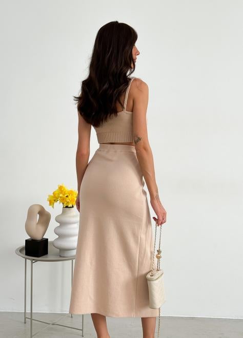 Спідниця Kayla в'язана на запах M Бежевий (34310) - фото 5