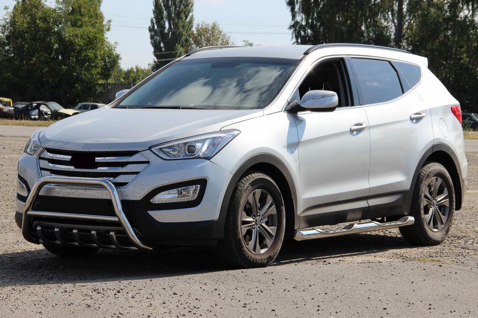 Передняя дуга WT003 CAN для Hyundai Santa Fe 3 2012-2018 гг. нержавеющая сталь Хром