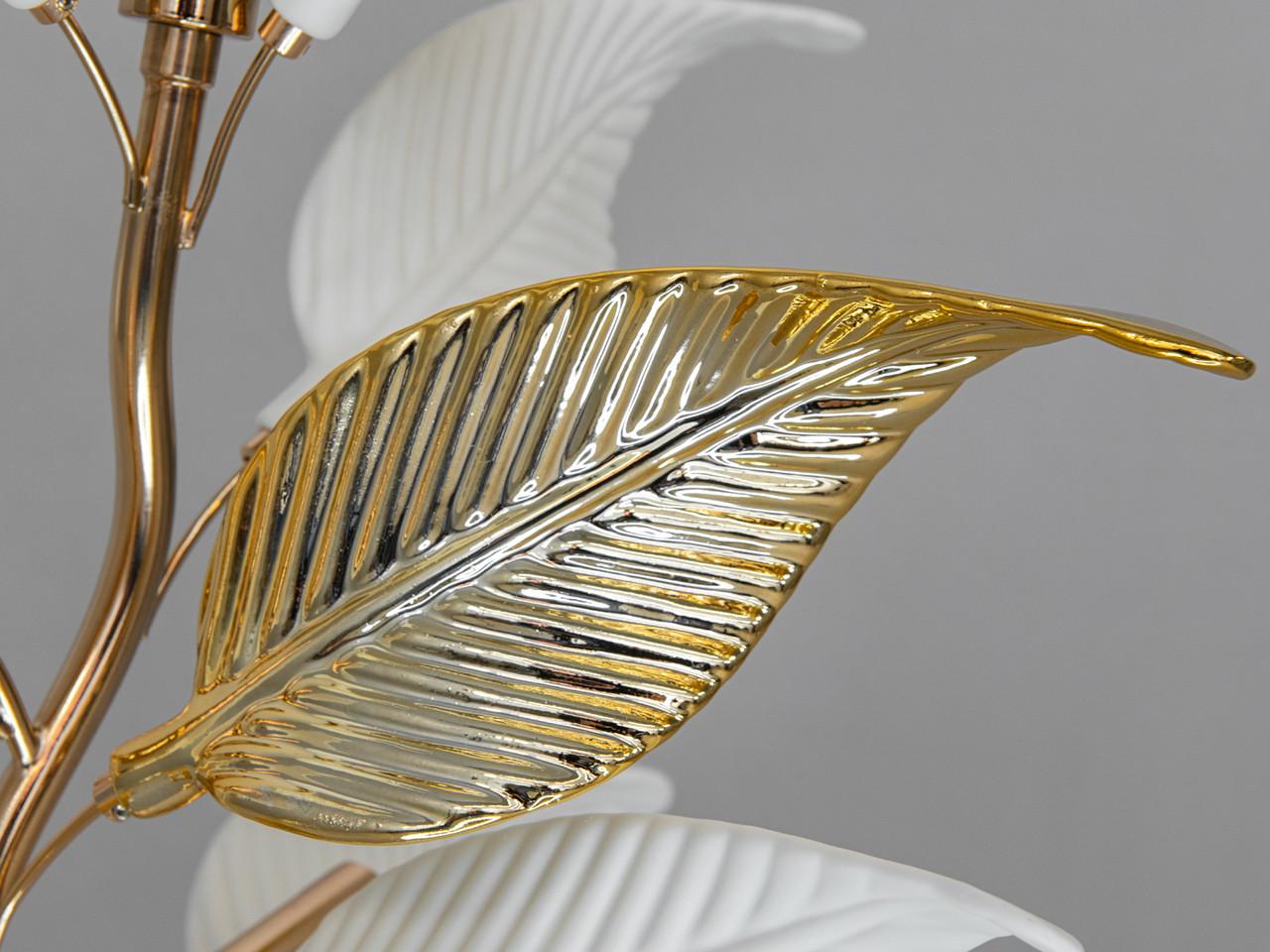 Настольная лампа с керамическими элементами 7208-3TBGD-LS на 3 лампы Золотой - фото 4