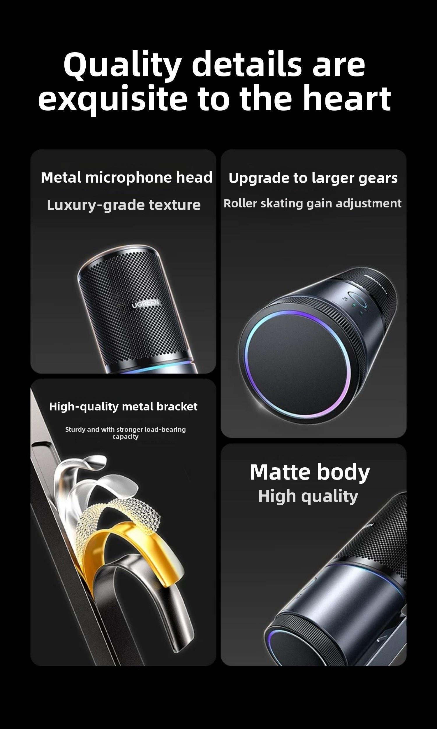 Мікрофон настільний Ugreen 96кГц/24біт 3.5 мм (55729) - фото 6 Мікрофон настільний Ugreen 96кГц/24біт 3.5 мм (55729) - фото 6