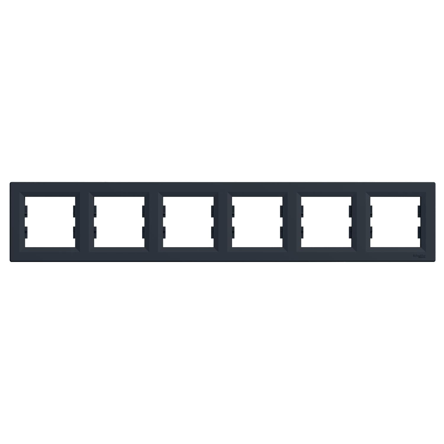 Рамка Schneider Electric Asfora шестиместная горизонтальная Антрацит (EPH5800671)