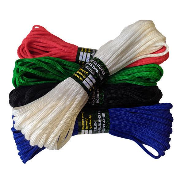 Шнур пустотілий із синтетичних ниток В-127 15 м 5 мм Різнокольоровий