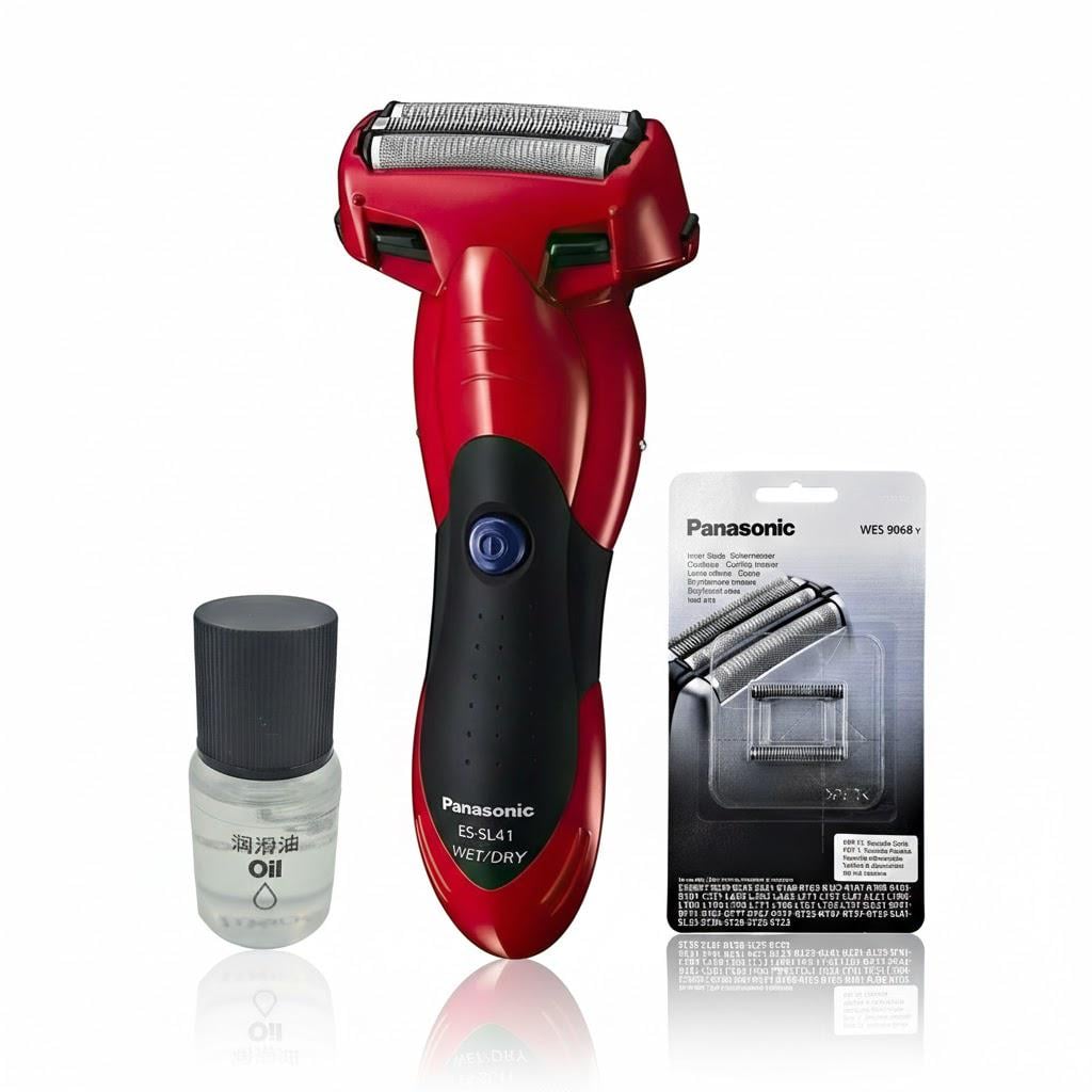 Электробритва Panasonic ES-SL41-R520-AS1 с дополнительным комплектом из лезвия WES-9068Y-1361 и маслом WES-8196X-7911 (32437668)